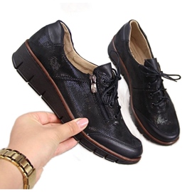 Kožené boty Helios W H334 černé lesklé černý