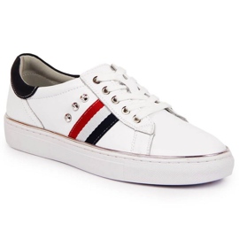 Kožené boty tenisky Vinceza W JAN87 bílé bílý