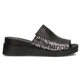 Kožené pantofle Filippo DK3921 / 22 Bk černé černý
