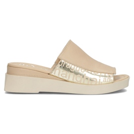 Kožené pantofle Filippo DK3921 / 22 Be beige béžový