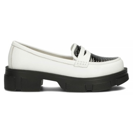 Kožené boty Filippo DP3695 / 22 Wh Bk bílé bílý černý