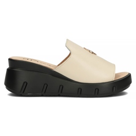 Kožené pantofle Filippo DK3596 / 22 Be beige béžový