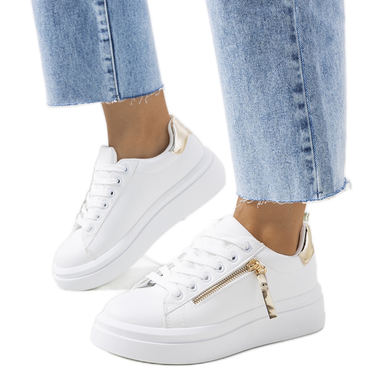 Bílé a zlaté dámské tenisky Tamis bílý zlatý