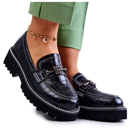 S.Barski Kožené Boty Had S černým Dekorací Adison