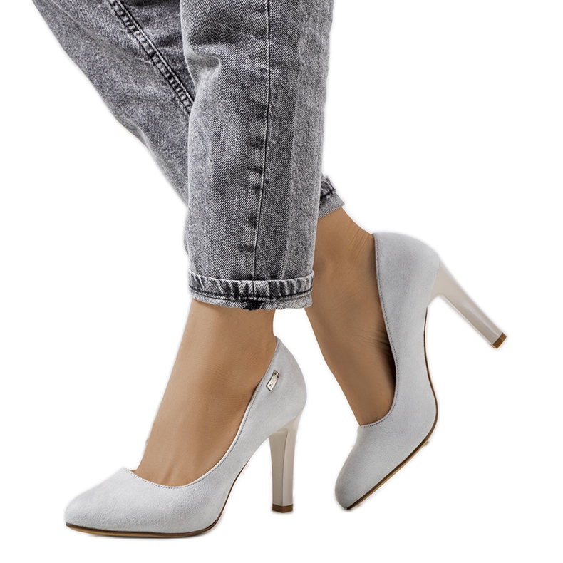 Šedé lodičky na jehlovém podpatku Blair šedá