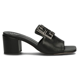 Kožené pantofle Filippo DK3731 / 22 Bk černé černý