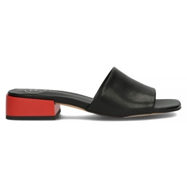 Kožené pantofle Filippo DK3721 / 22 Bk černé černý