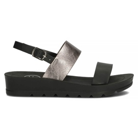 Černé sandály Filippo DS3612 / 22 Bk černý stříbro