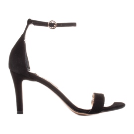 Marco Shoes Elegantní sandály vyrobené z přírodního semiše černý