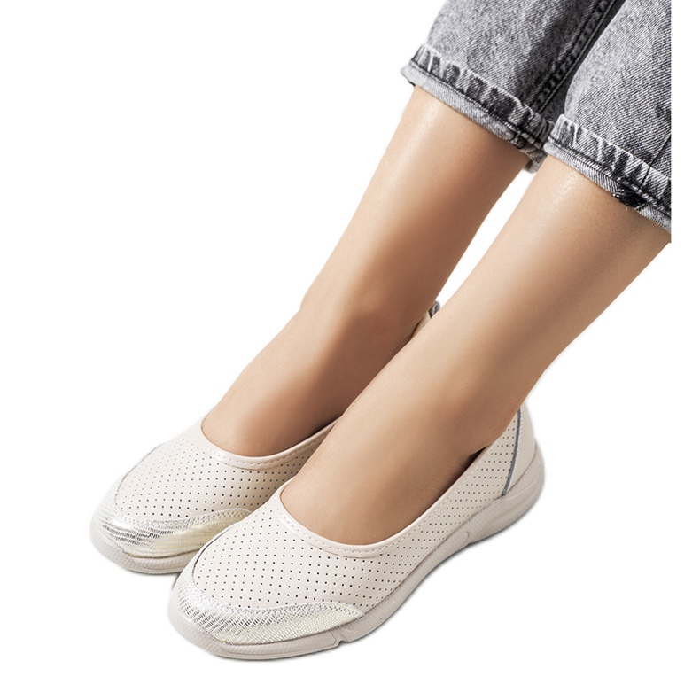 Béžové kožené baleríny Mirjam béžový