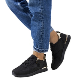 Černé kožené tenisky Ancaster černý zlatý