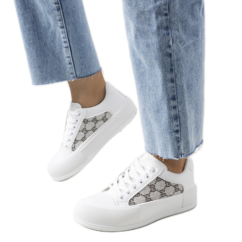 Bílé tenisky na platformě Birkett bílý šedá