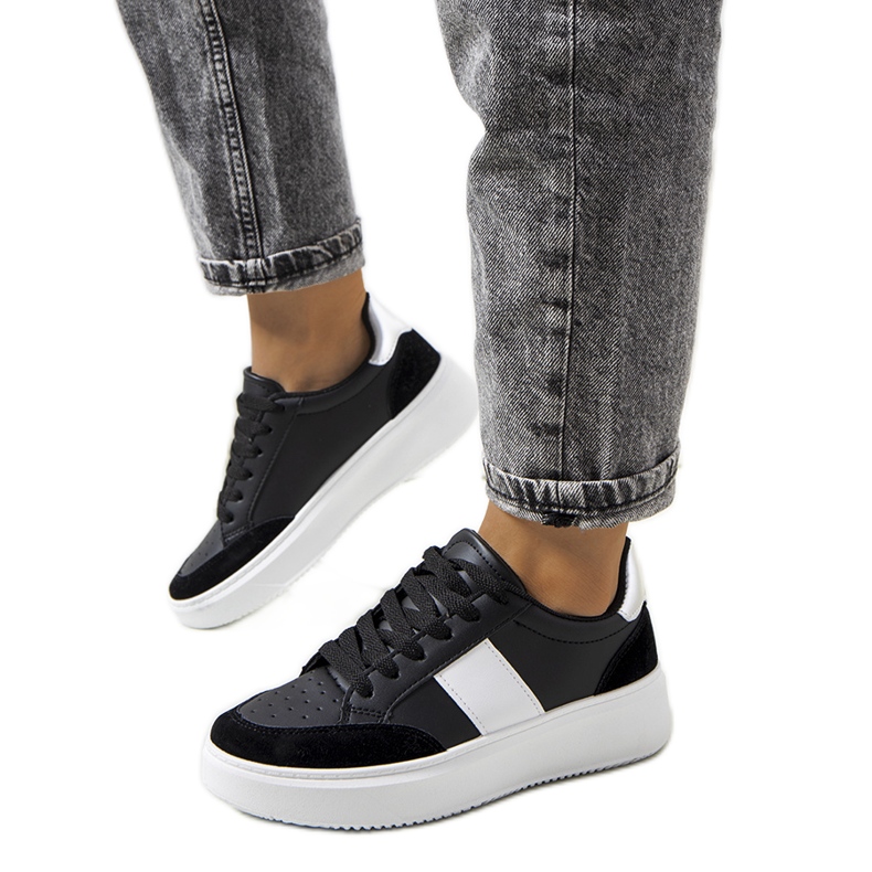 Černé dámské tenisky Ontario černá stříbrný