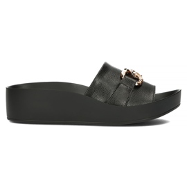 Kožené pantofle Filippo DK3590 / 22 Bk černé černý