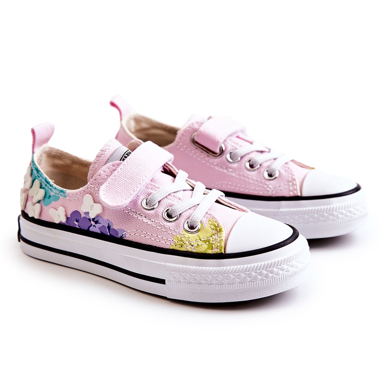 PA1 Dětské tenisky s potiskem látky Pink Buster růžový