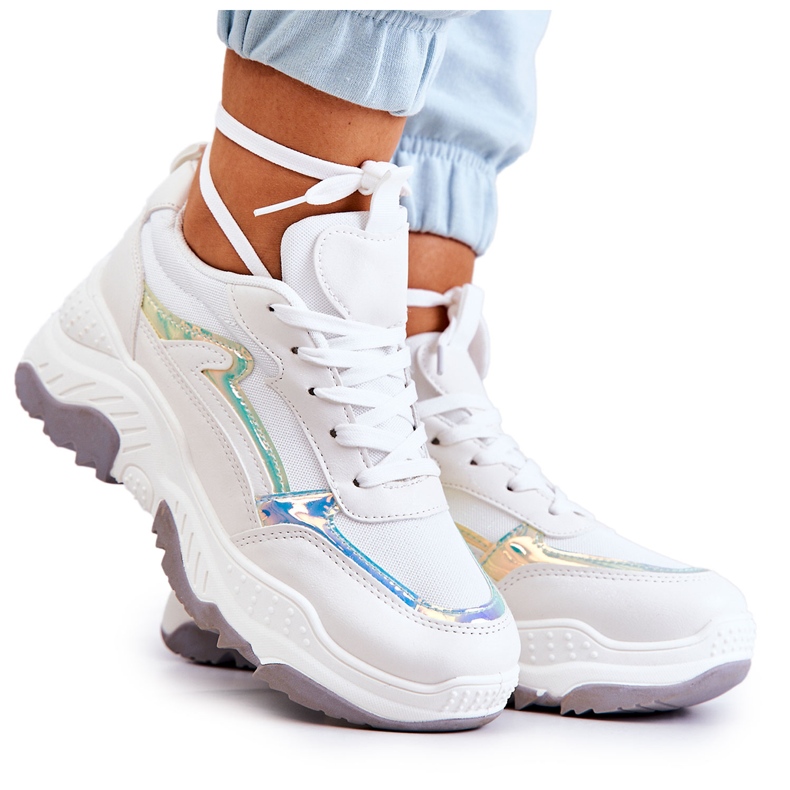 PG1 Dámské bílé lesklé tenisky Callisto bílý PG1 Dámské bílé lesklé tenisky Callisto bílý