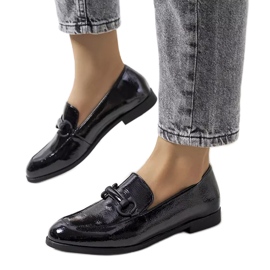 Černé lakované kožené boty Liese černý