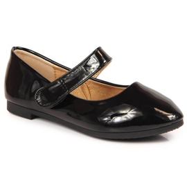 Černé lakované baleríny na suchý zip Jr Potocki černý