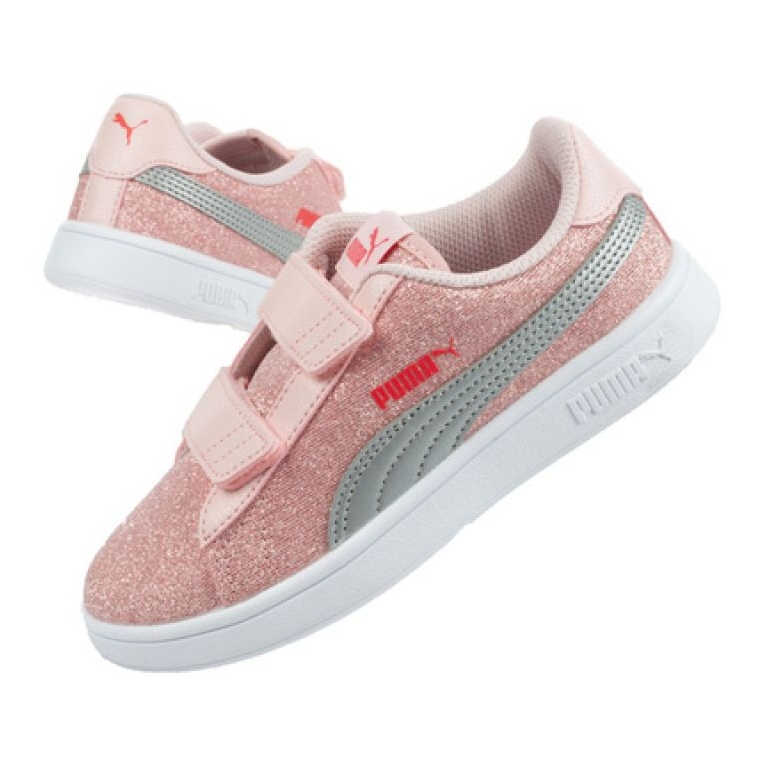 Puma Smash V2 Glitz Jr 367378 23 růžový Puma Smash V2 Glitz Jr 367378 23 růžový