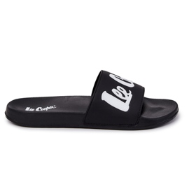 Pánské pantofle Lee Cooper LCW-22-42-1005 Black bílý černá Pánské pantofle Lee Cooper LCW-22-42-1005 Black bílý černá