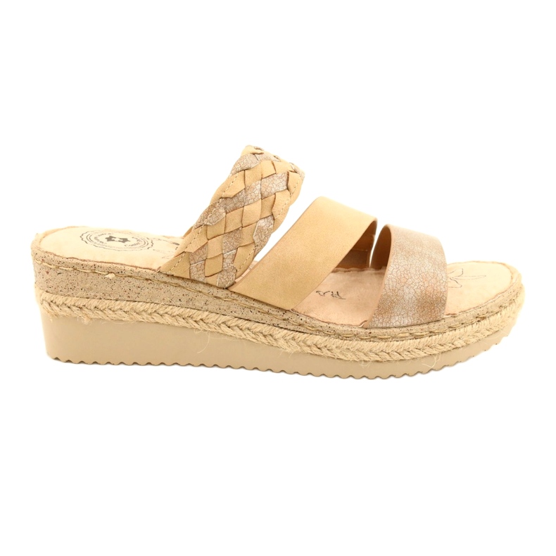 Dámské žabky s klínem Braid Jezzi 22SD98-4566 BEIGE béžový