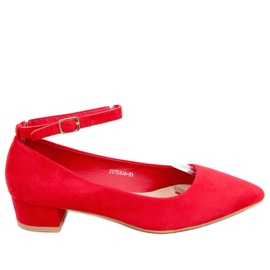 Bellis Red lodičky na nízkém podpatku červený