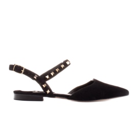 Marco Shoes Černé sandály s cvočky černá Marco Shoes Černé sandály s cvočky černá