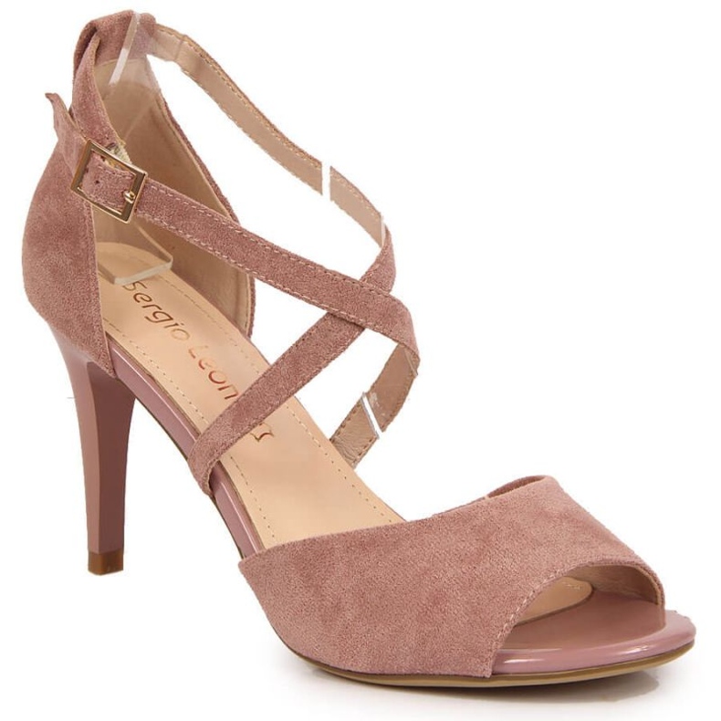 Růžové sandály na vysokém podpatku W Sergio Leone růžový