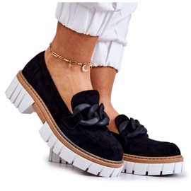 PS1 Semišové mokasíny s černou ozdobou Talisa černá