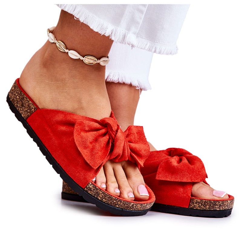 Žabky Wendy's Orange Cork Sole červené oranžový