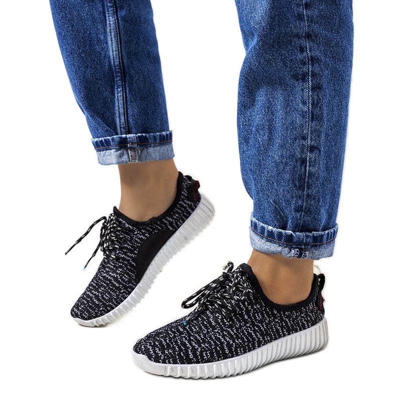 Černé ponožky Embro černá šedá