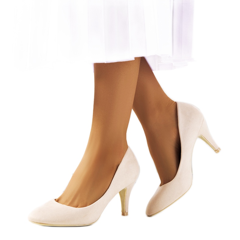 Béžové lodičky na podpatku Maron béžový