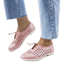 Růžové prolamované boty Cassinia růžový Růžové prolamované boty Cassinia růžový