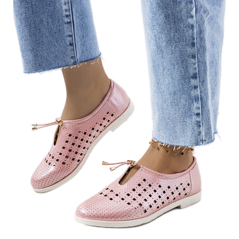 Růžové prolamované boty Cassinia růžový Růžové prolamované boty Cassinia růžový