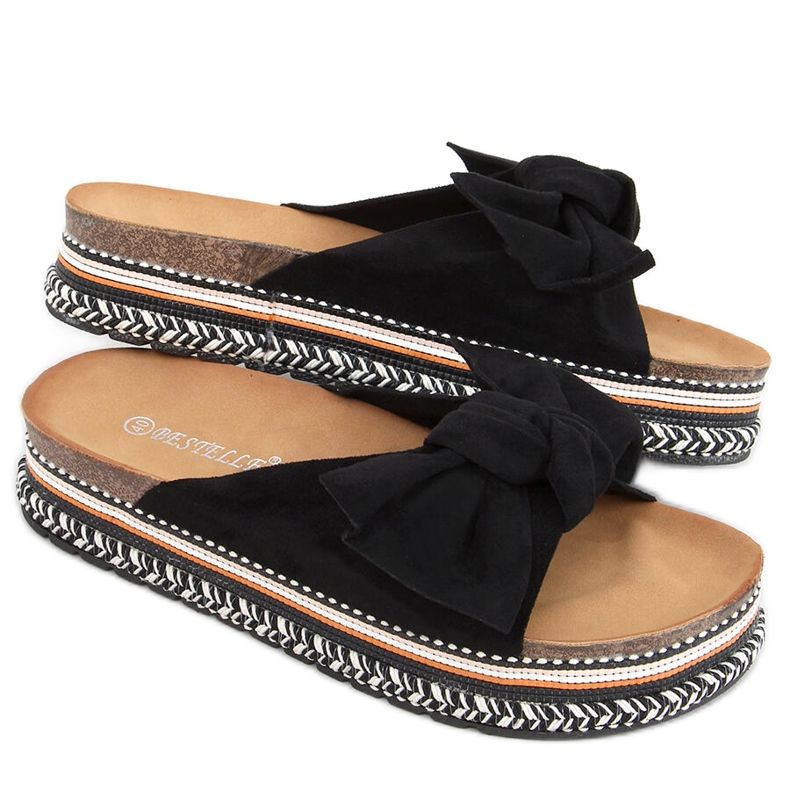 Žabky na zdobené podrážce Lane Black černá