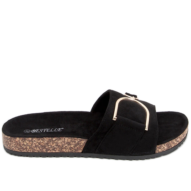 Korkové pantofle Tara Black černá