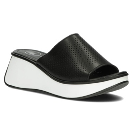 Kožené pantofle Filippo DK3614 / 22 Bk černé černý