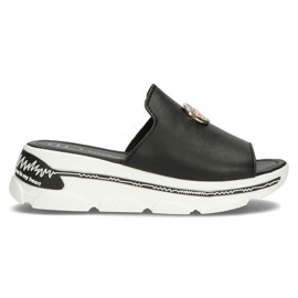 Kožené pantofle Filippo DK3872 / 22 Bk černé černý
