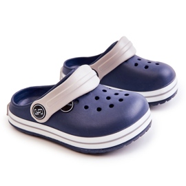 Pohodlné dětské pantofle Crooks Navy Blue Colly námořnická modř