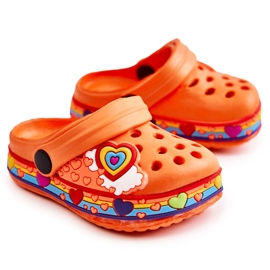 Dětské pantofle Foam Crocs Orange Charie pomerančový