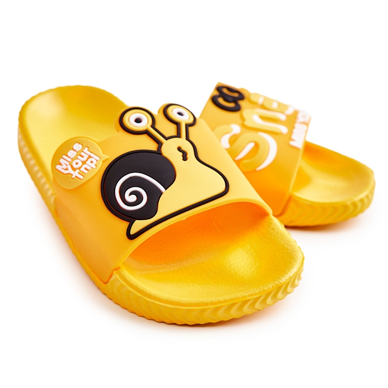 Lehké dětské žluté šnečí pantofle žlutá