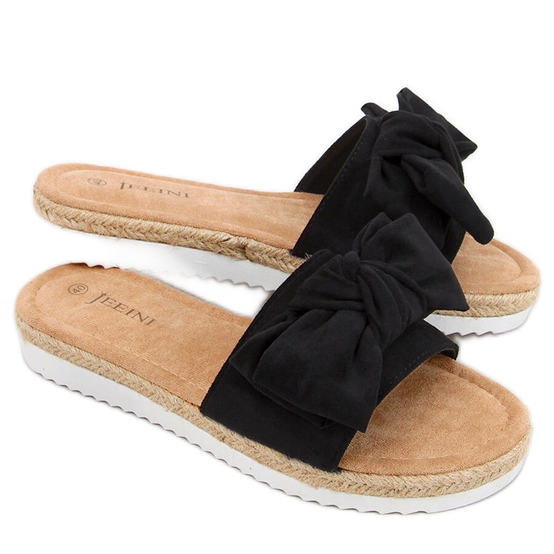 Espadrilky s mašlí Viola Black černá Espadrilky s mašlí Viola Black černá