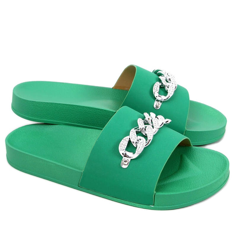 Pantofle Tilia Green s řetízkem zelená Pantofle Tilia Green s řetízkem zelená