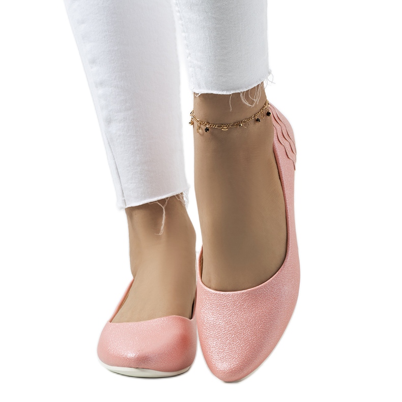 Růžové lesklé balerínky Philippa růžový Růžové lesklé balerínky Philippa růžový