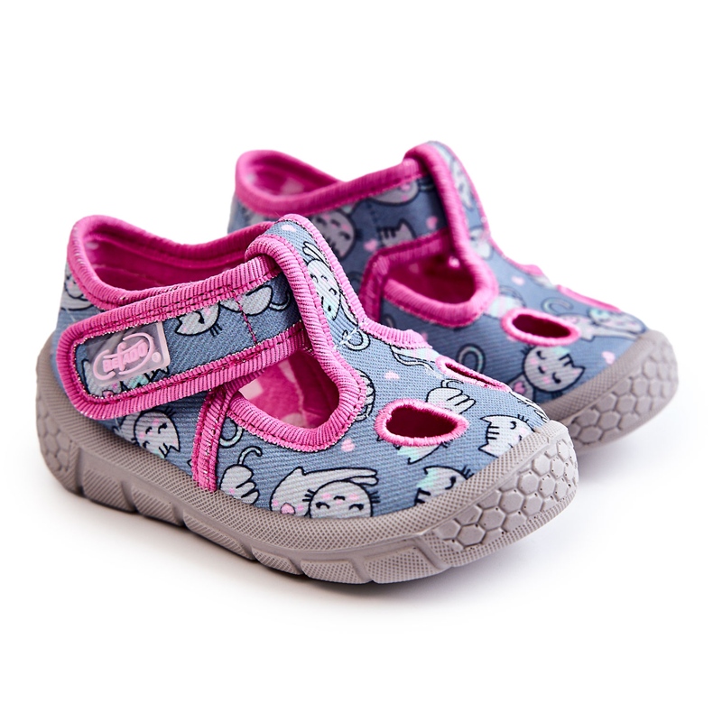 BEFADO S.A. Boty Pantofle Befado Cats 533P014 Modro-růžová modrý růžový