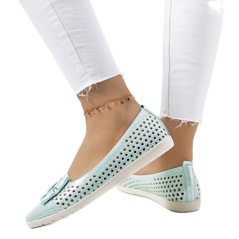 Binney zelené lesklé baleríny zelená