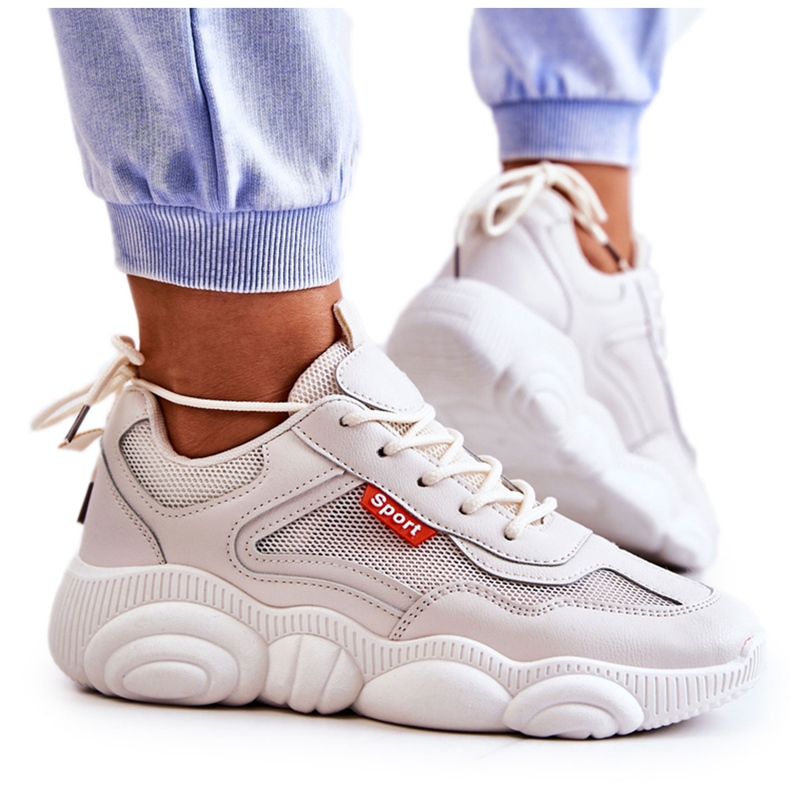 Dámské tenisky sportovní obuv se síťovinou béžová Sallis béžový