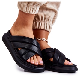 Dámské kožené pantofle La.Fi Black Silla černá Dámské kožené pantofle La.Fi Black Silla černá