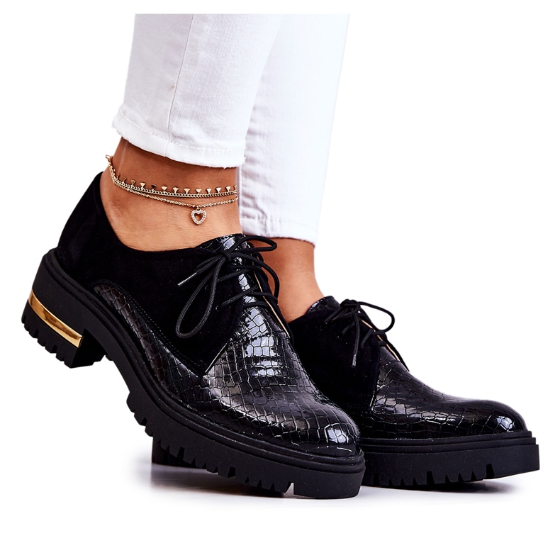 PA2 Dámské kožené boty se zavazováním Černý Merevin černá