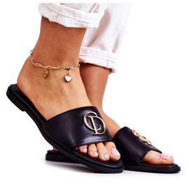 Kožené dámské pantofle Nicole 2735 Black černý